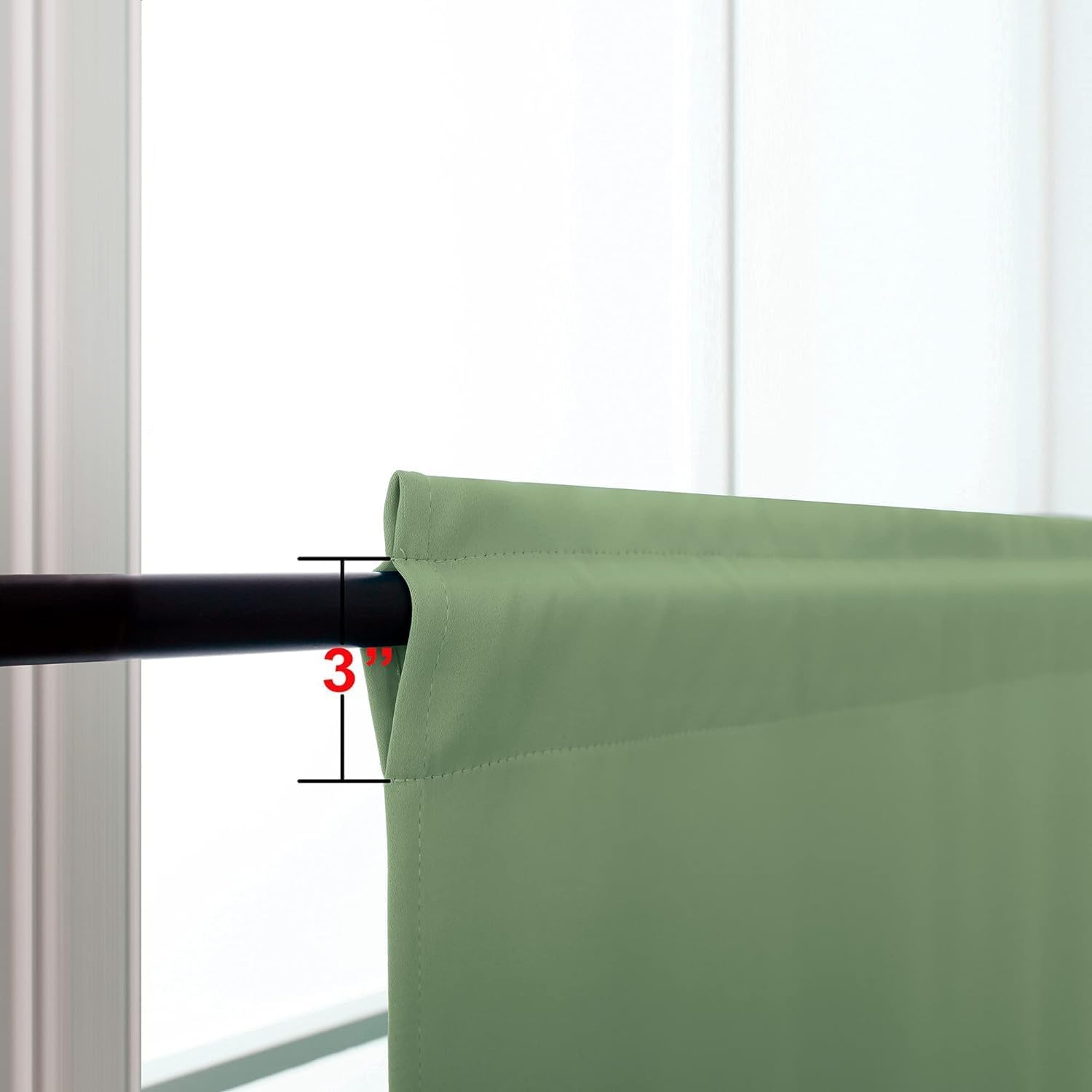 Sage Green Blackout Cafe Curtains 2 Pack