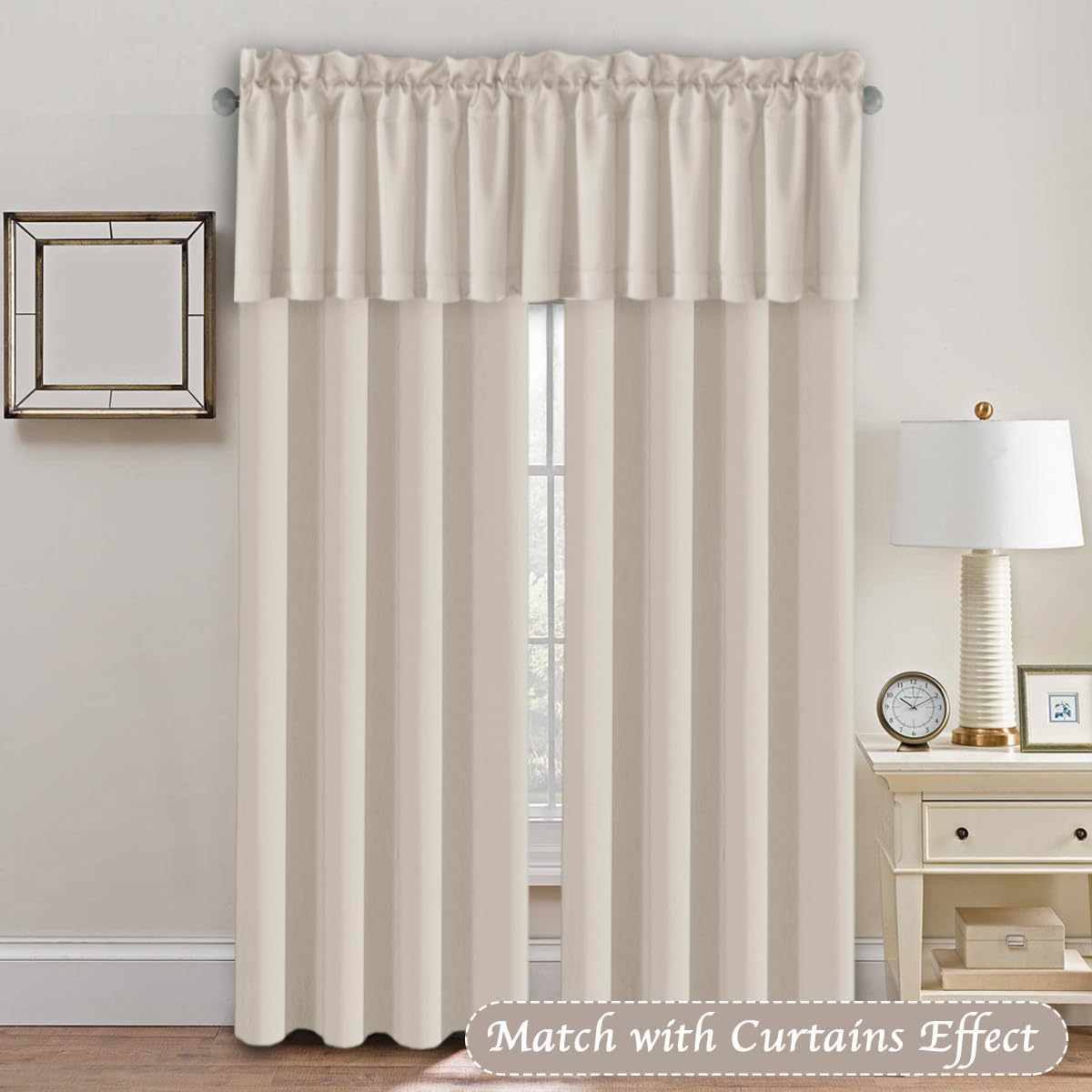 Natural Thermal Blackout Window Valances 2 Panels