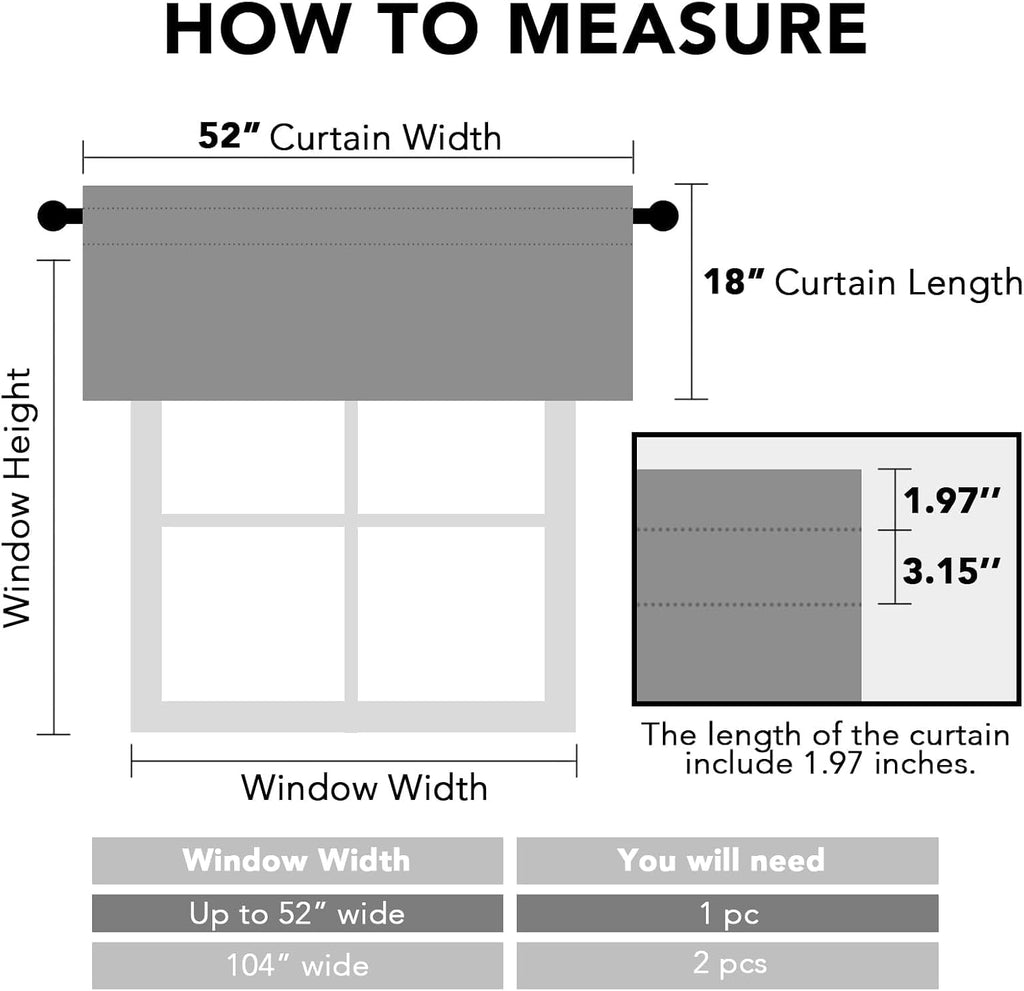 Natural Thermal Blackout Window Valances 2 Panels