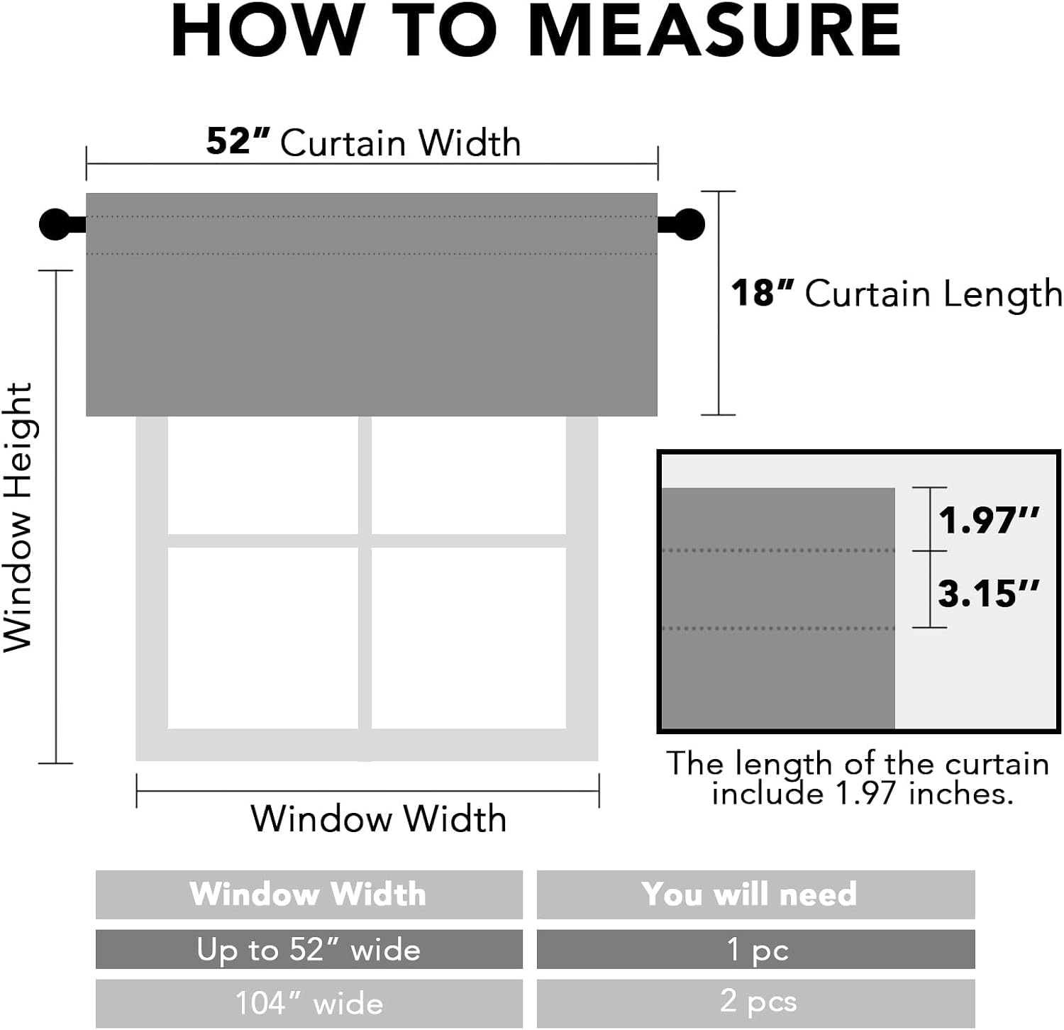 Natural Thermal Blackout Window Valances 2 Panels