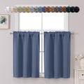 Denim Blue Blackout Cafe Curtains 2 Panels