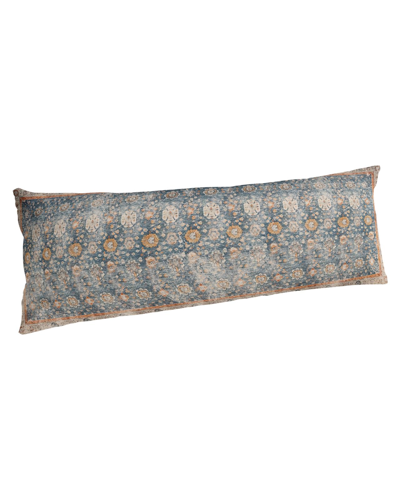 Blue Brown Boho Geometric Floral King Pillow Shams 2 Pack