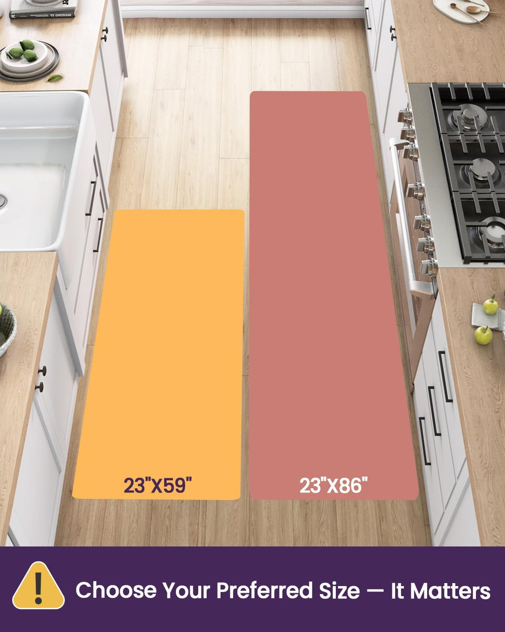Light Grey Marble Anti Fatigue Kitchen Runner Mat