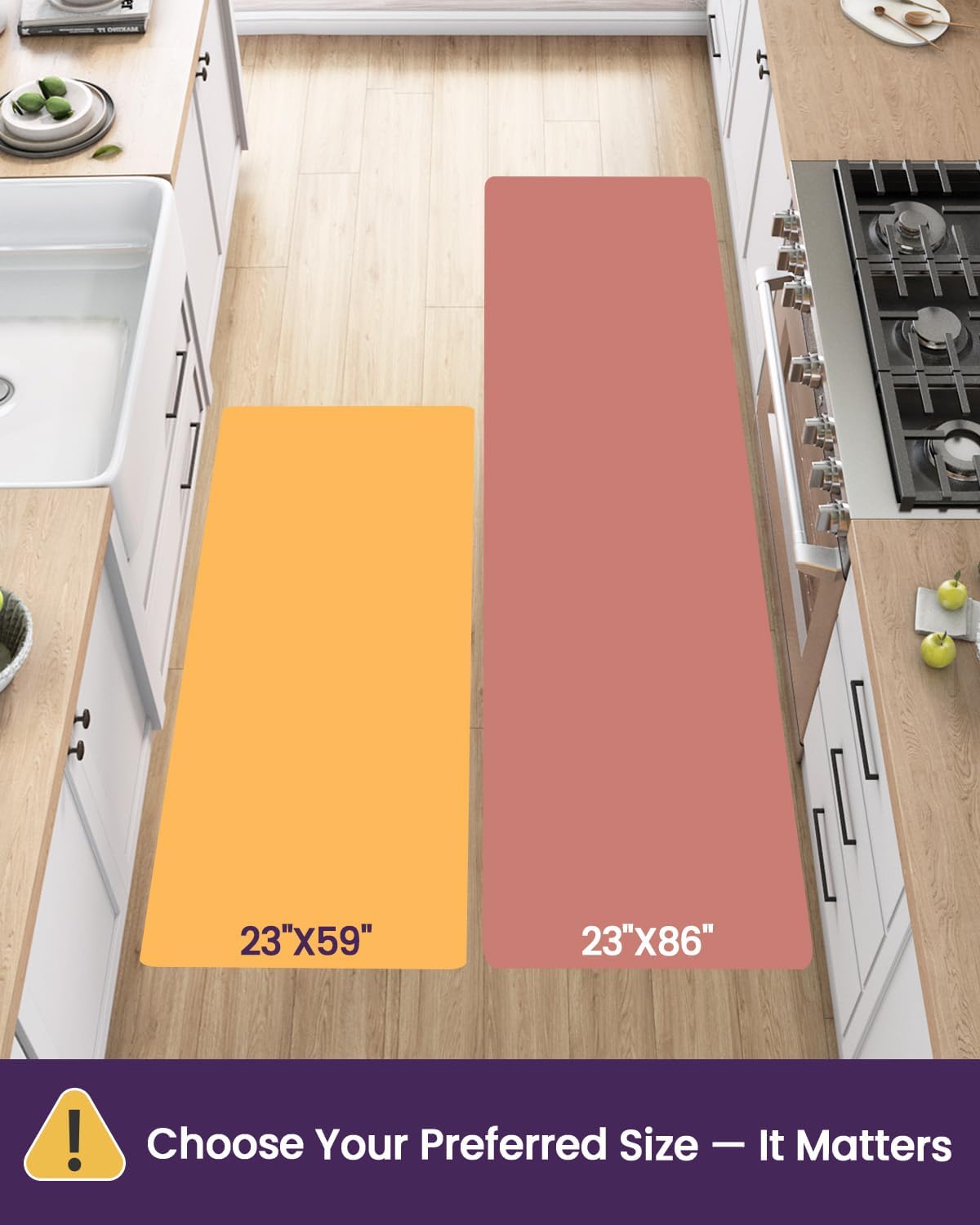 Light Grey Marble Anti Fatigue Kitchen Runner Mat
