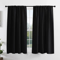 Black Thermal Blackout Kitchen Curtains 2 Panels