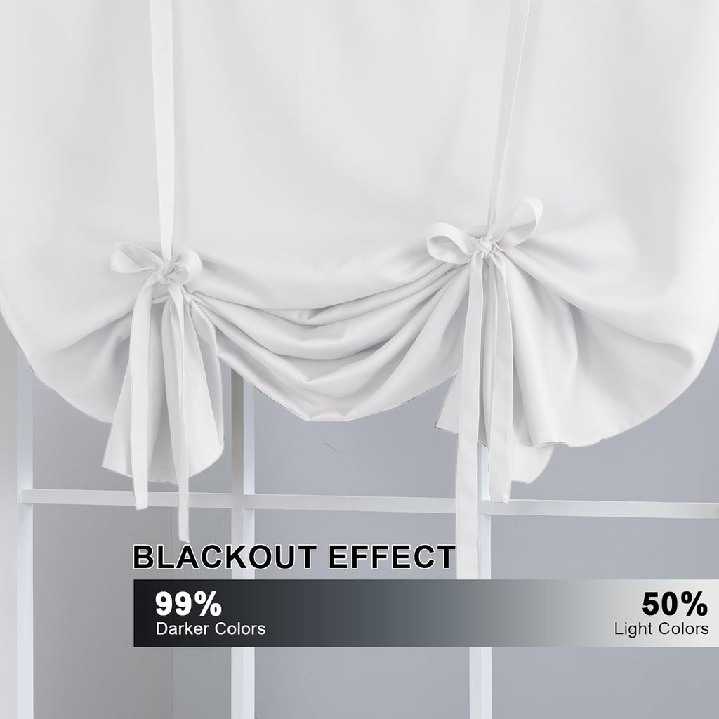 Pure White Thermal Tie Up Window Shade