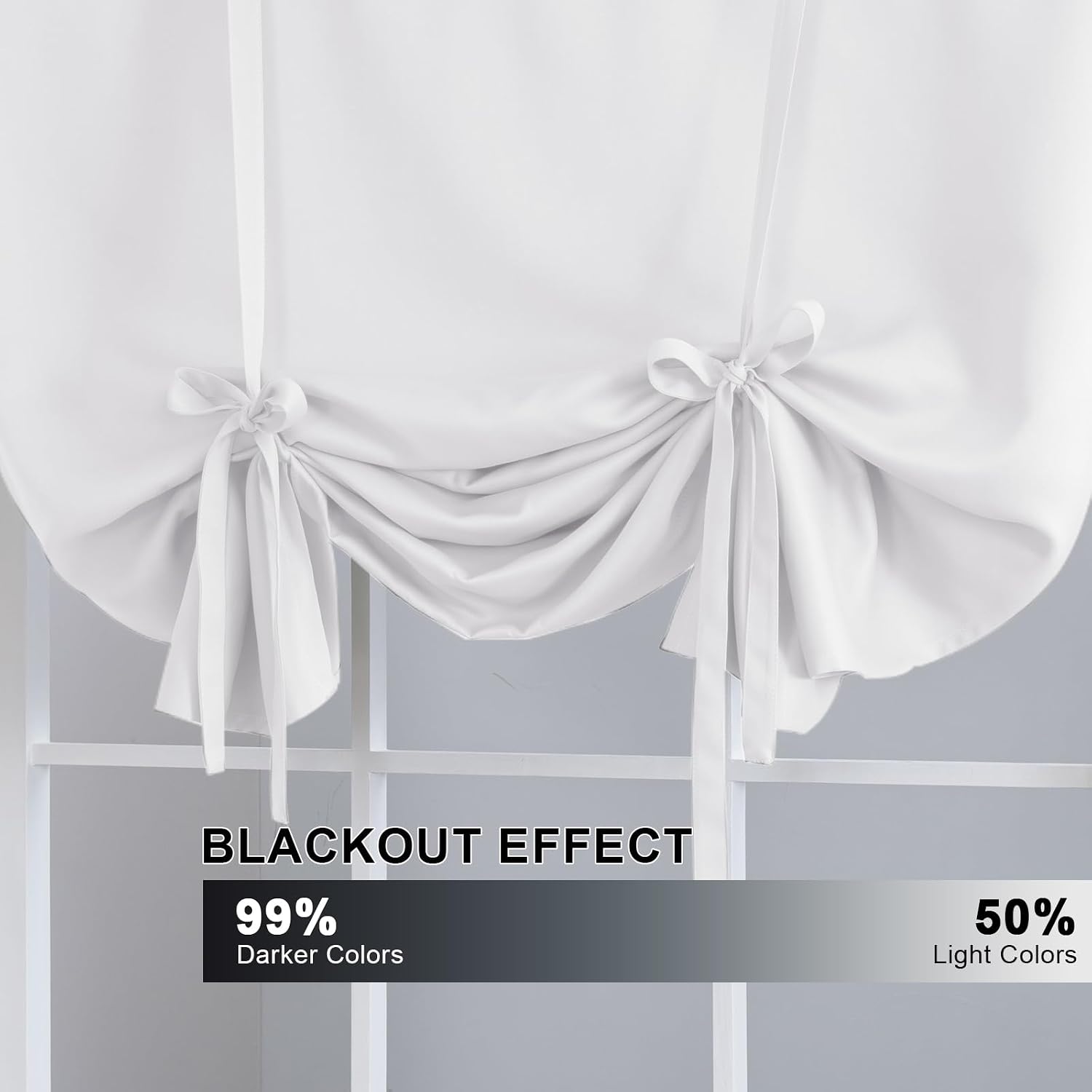 Pure White Thermal Tie Up Window Shade