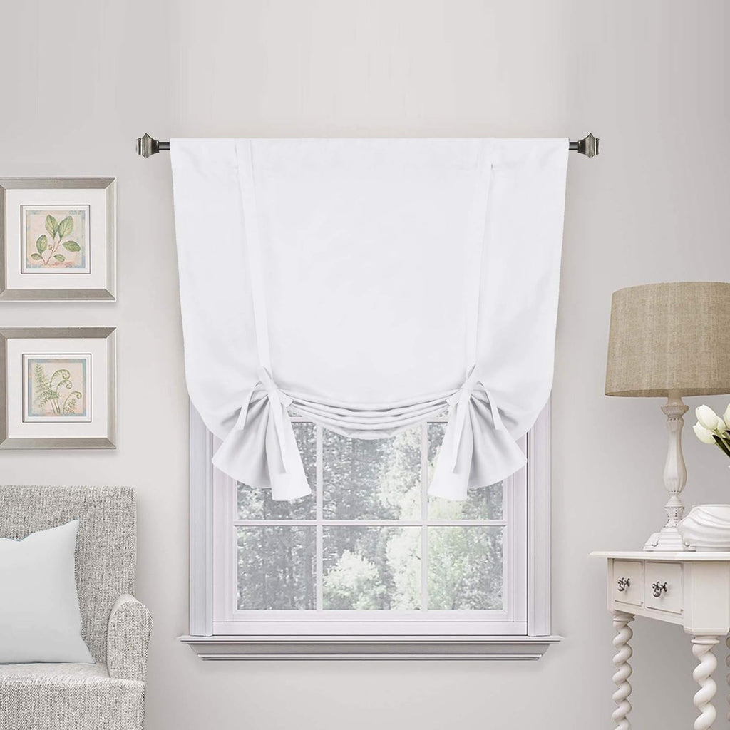 Pure White Thermal Tie Up Window Shade