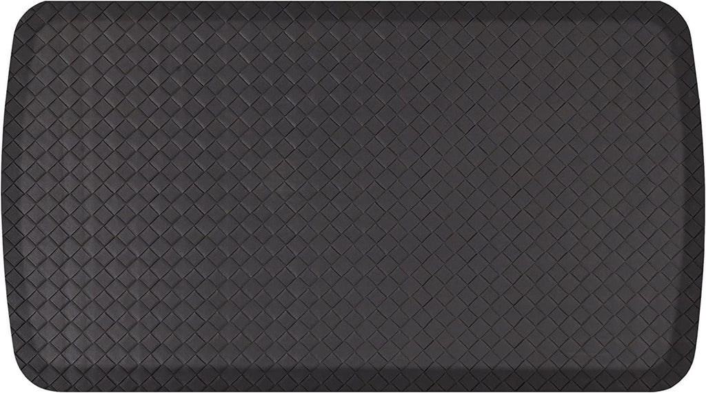 Black Basketweave Gel Foam Anti Fatigue Kitchen Mat