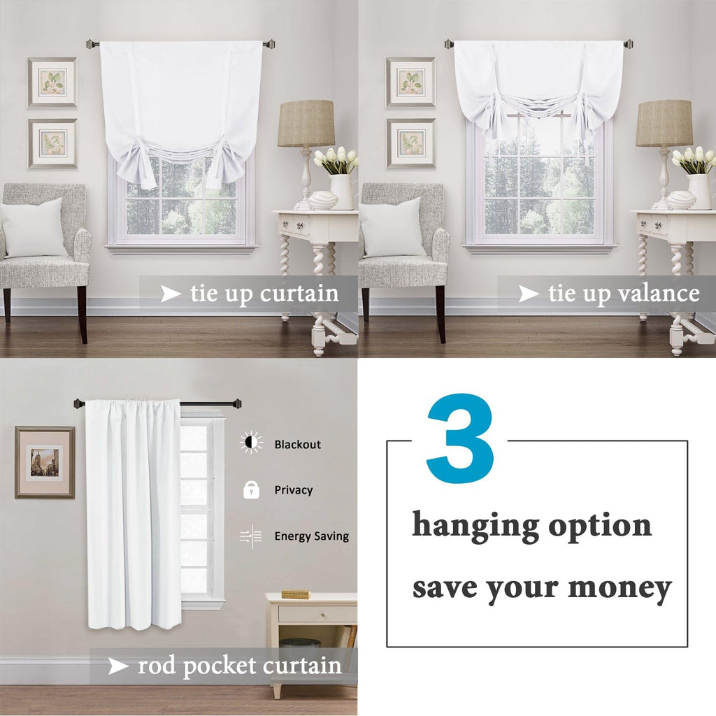 Pure White Thermal Tie Up Window Shade