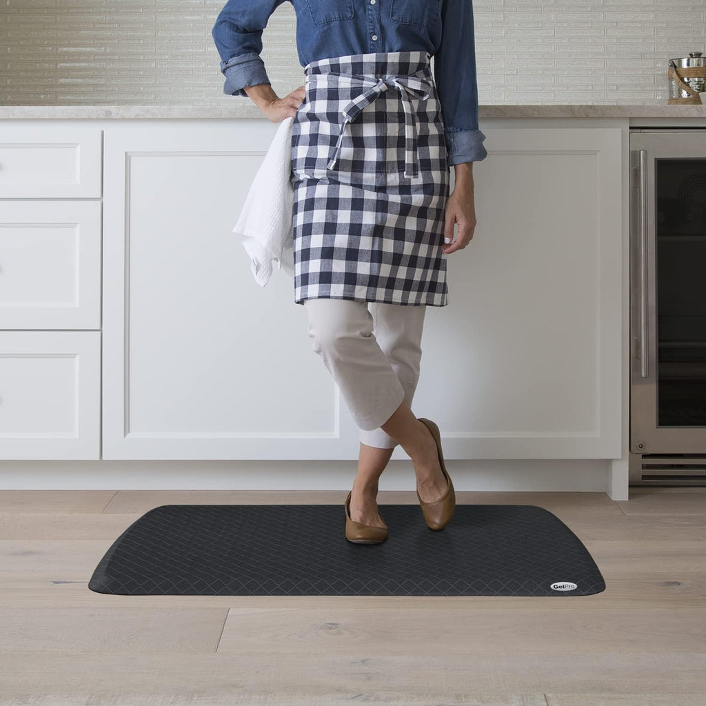 Black Basketweave Gel Foam Anti Fatigue Kitchen Mat