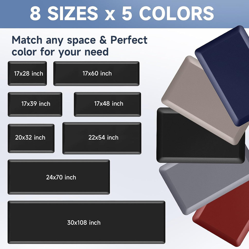 Black Thick Anti Fatigue StepRite Kitchen Mat