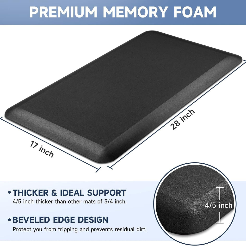 Black Thick Anti Fatigue StepRite Kitchen Mat