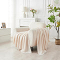 Cable Knit Cream Couch Throw Blanket