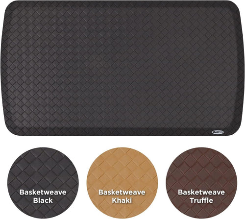 Black Basketweave Gel Foam Anti Fatigue Kitchen Mat