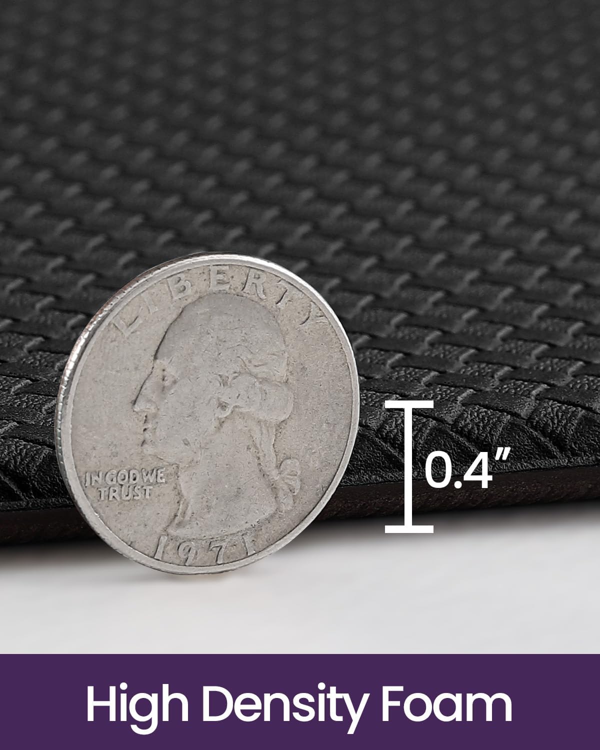 Black Memory Foam Anti Fatigue Kitchen Runner Mat