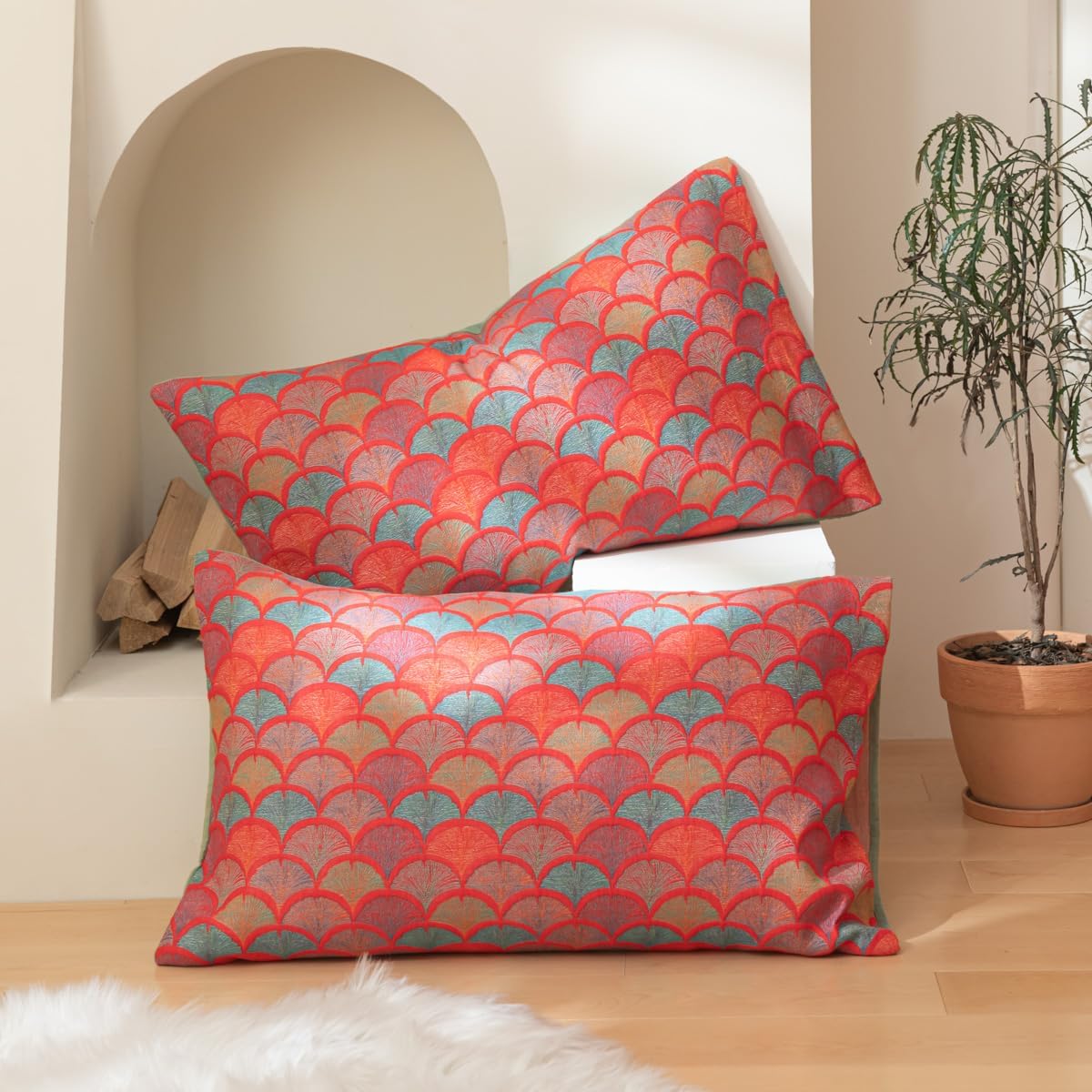 Jacquard Mandala Cotton Muslin King Pillow Shams 2 Pack