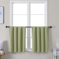 Sage Green Blackout Short Cafe Curtains 2 Panels