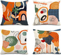 Burnt Orange Geometric Boho 18x18 Pillow Covers 4 Pack