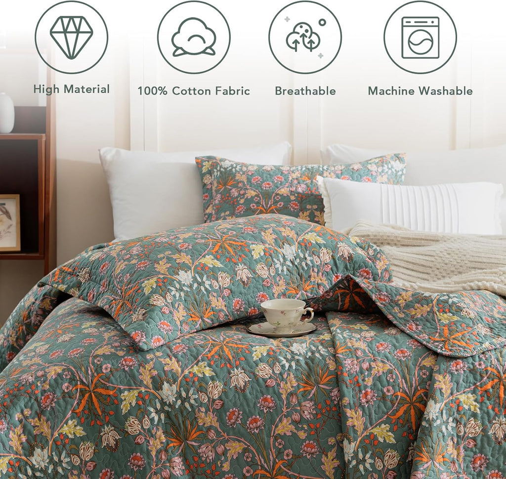 Vibrant Paisley Floral Standard Pillow Shams 2 Pack