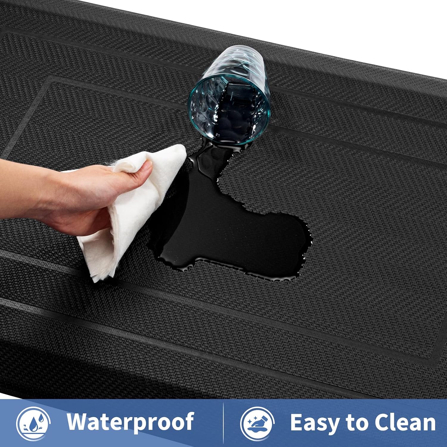 Black Extra Thick Anti Fatigue Kitchen Runner Mat
