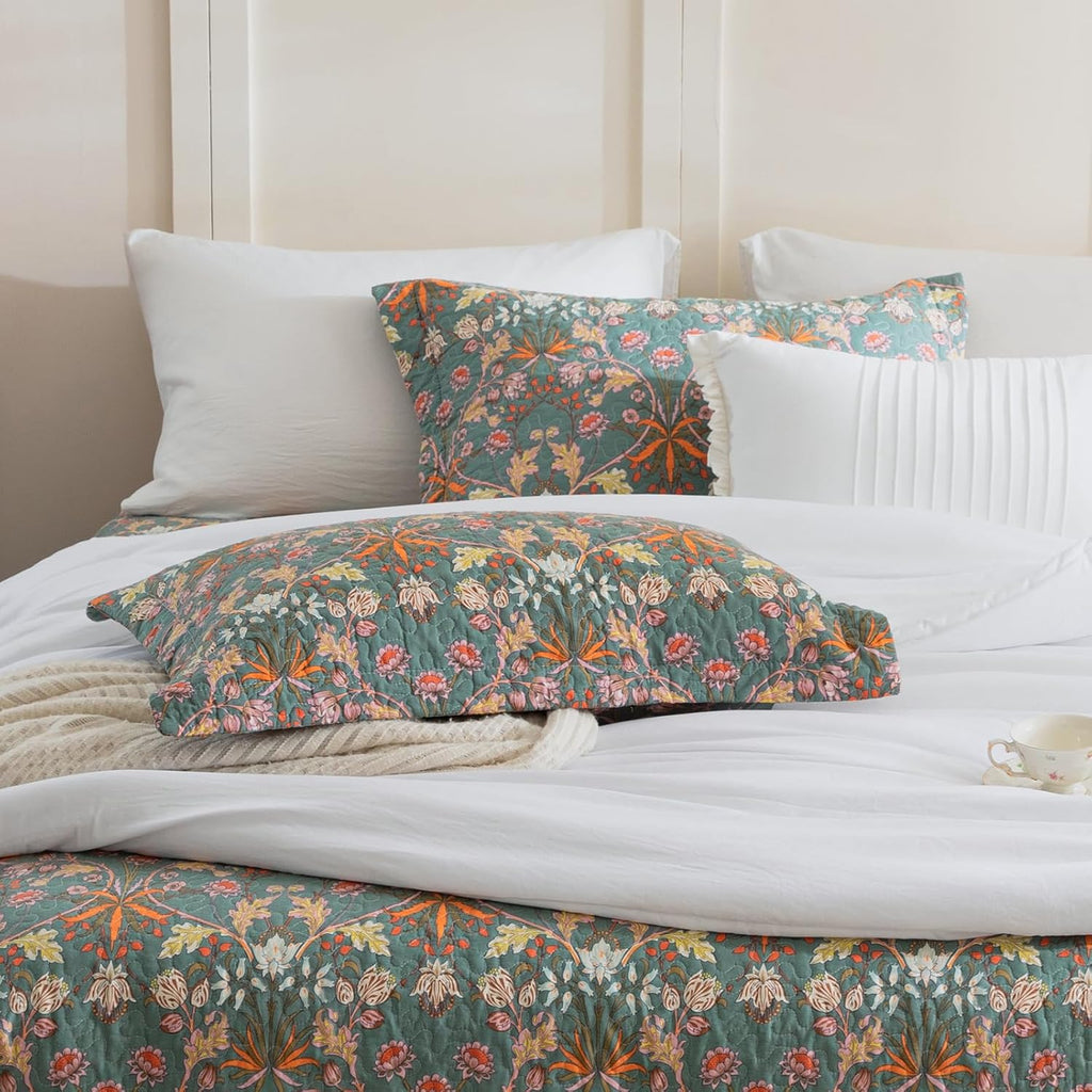 Vibrant Paisley Floral Standard Pillow Shams 2 Pack