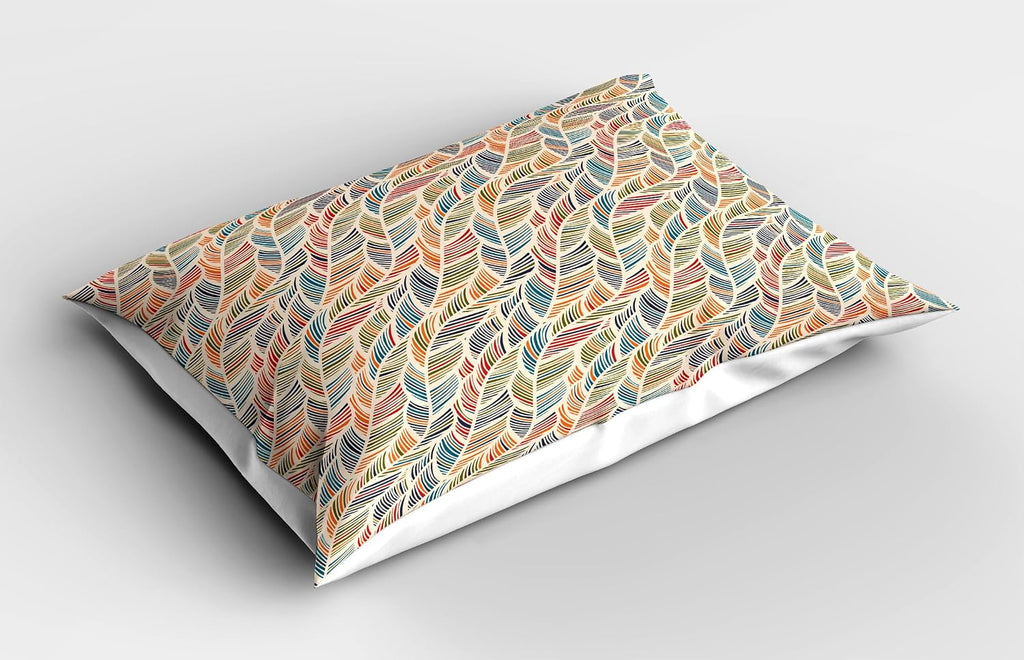 Pastel Ivory Abstract Wave Boho Pillow Shams 2 Pack