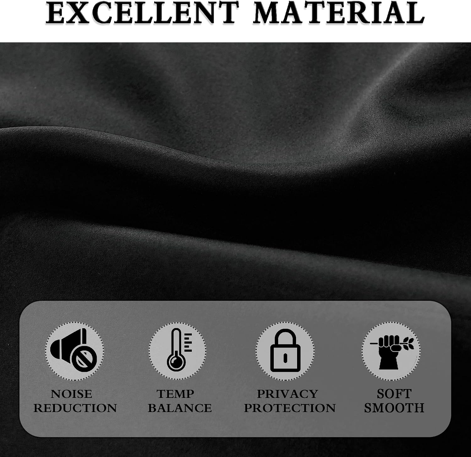 Black Thermal Blackout Cafe Curtains 2 Panels
