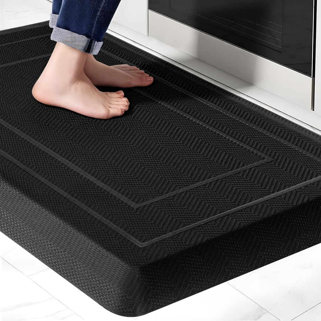 Black Extra Thick Anti Fatigue Kitchen Runner Mat