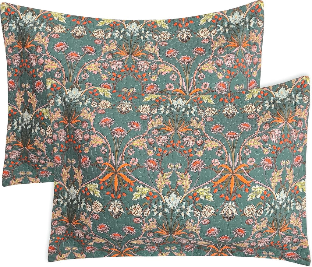 Vibrant Paisley Floral Standard Pillow Shams 2 Pack