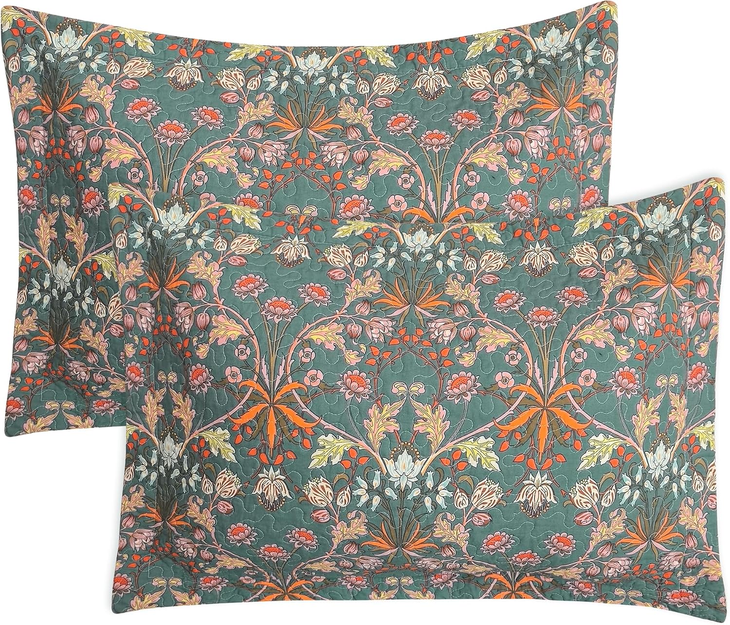 Vibrant Paisley Floral Standard Pillow Shams 2 Pack