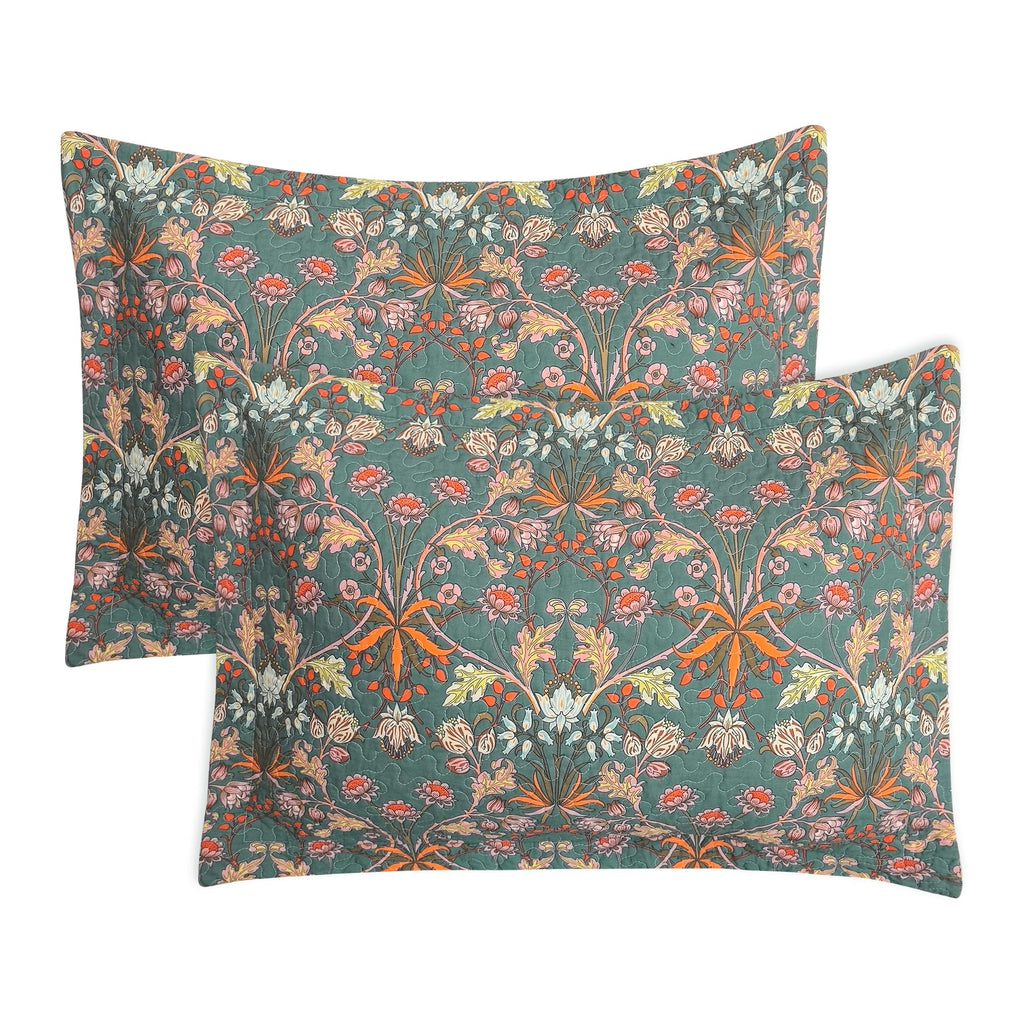 Vibrant Paisley Floral Standard Pillow Shams 2 Pack
