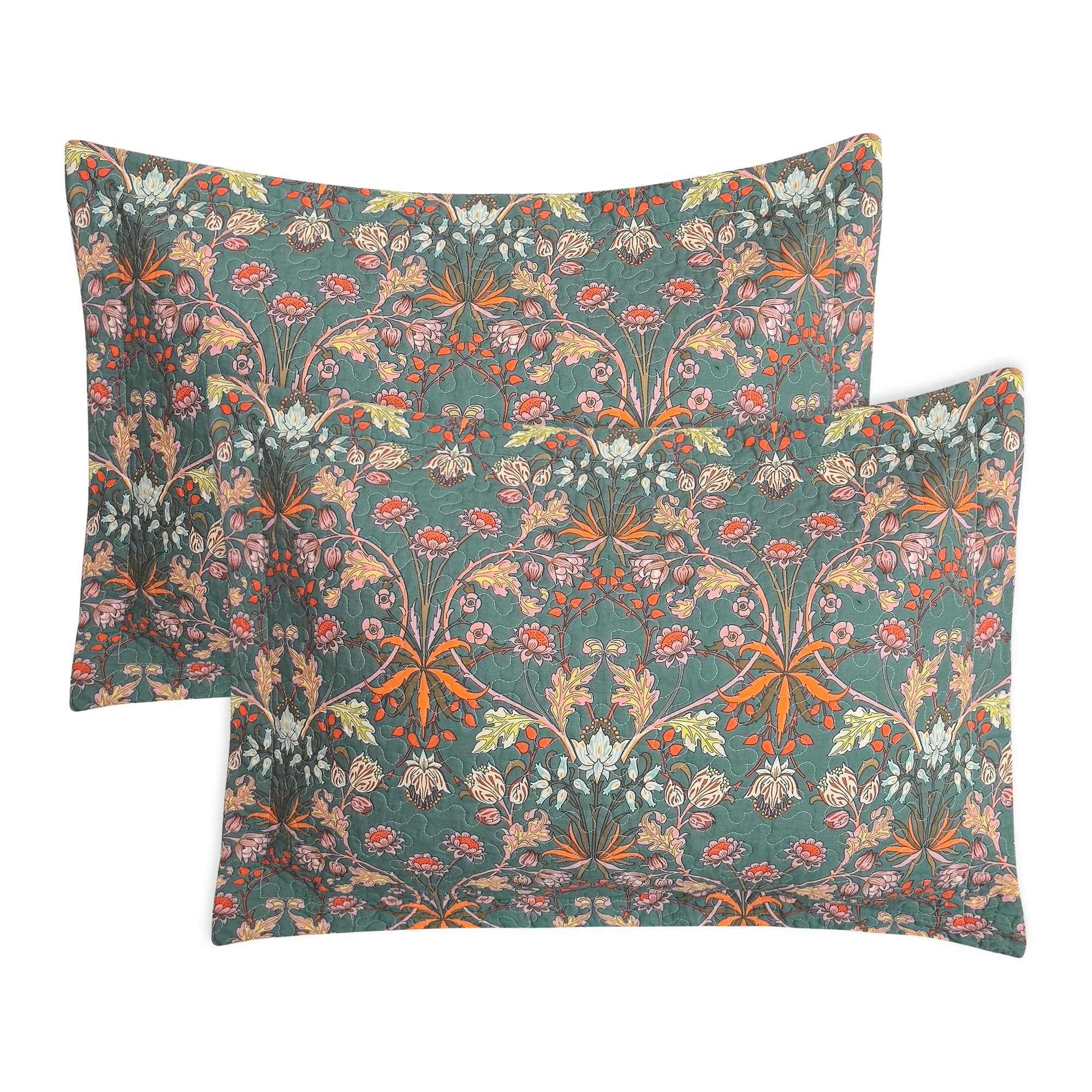Vibrant Paisley Floral Standard Pillow Shams 2 Pack