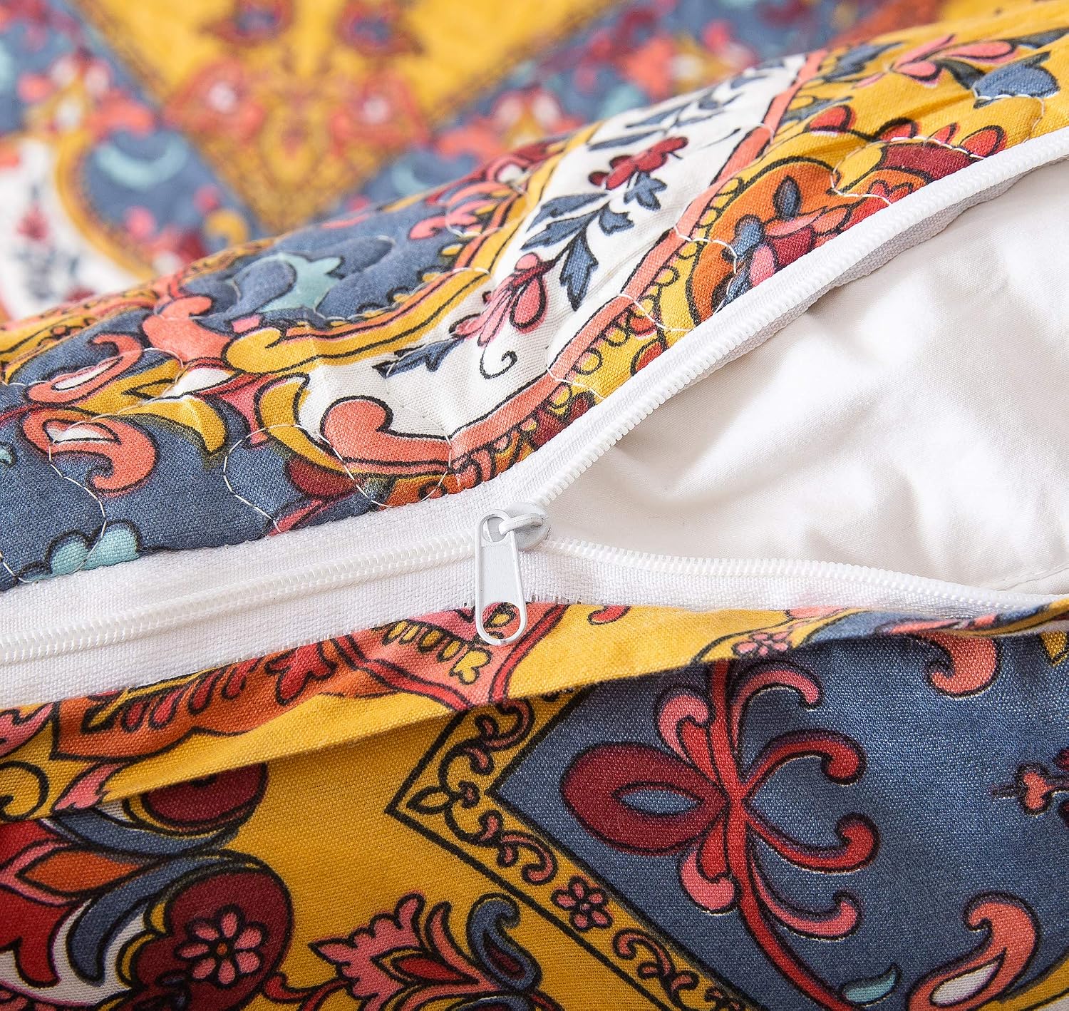 Boho Floral Paisley Matelassé Pillow Shams 2 Pack