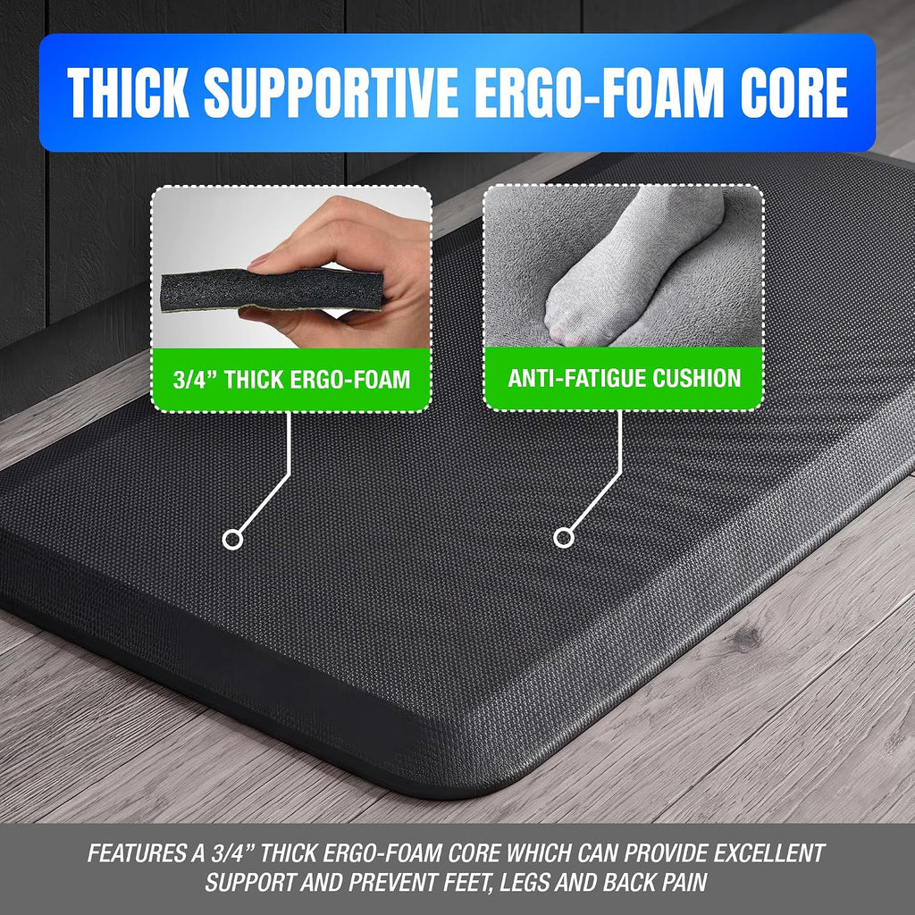 Charcoal Grasscloth Ergo-Foam Anti Fatigue Kitchen Mat