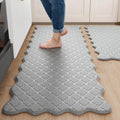 Gray Scalloped Embossed Anti Fatigue Kitchen Mats 2 Pack