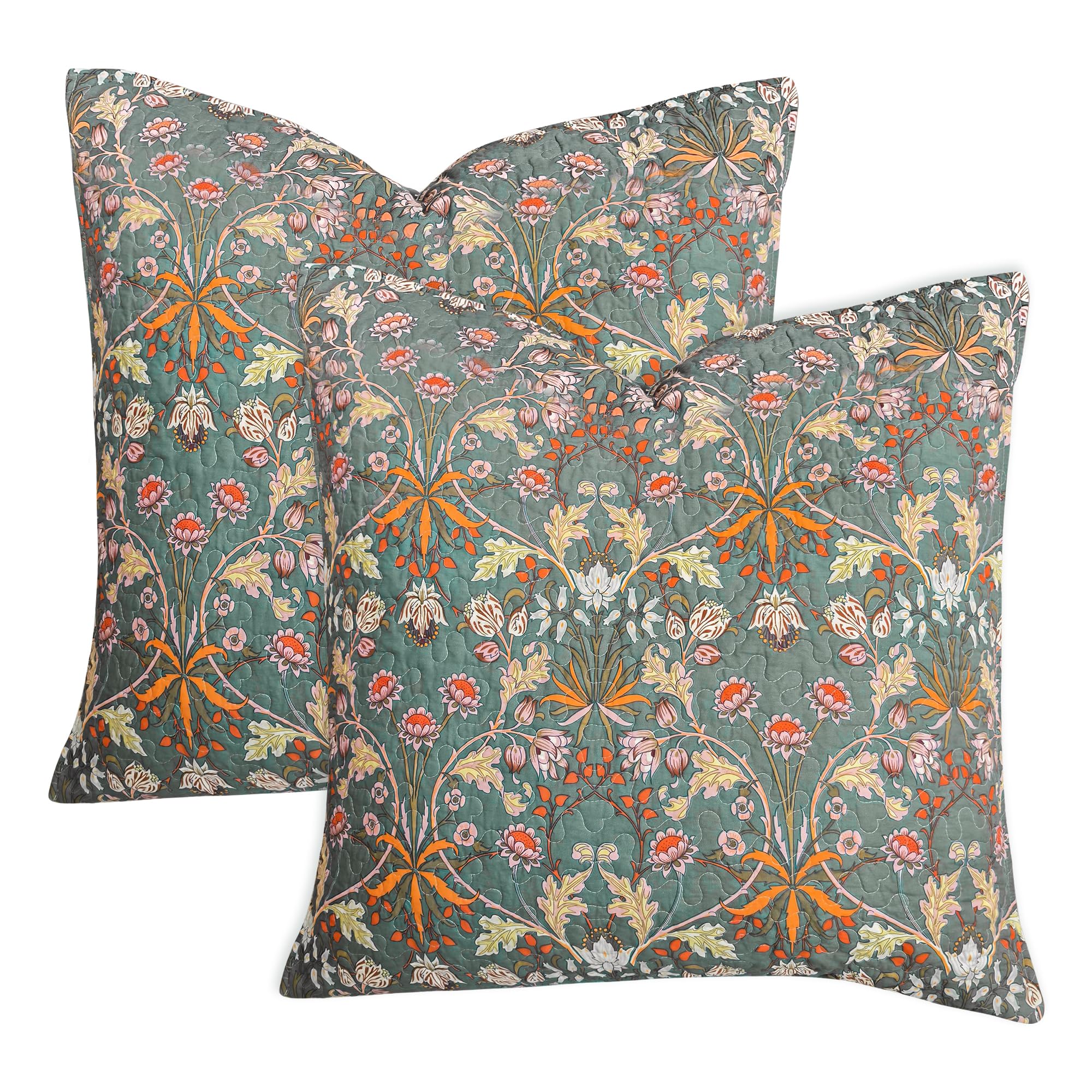Vibrant Paisley Floral Standard Pillow Shams 2 Pack