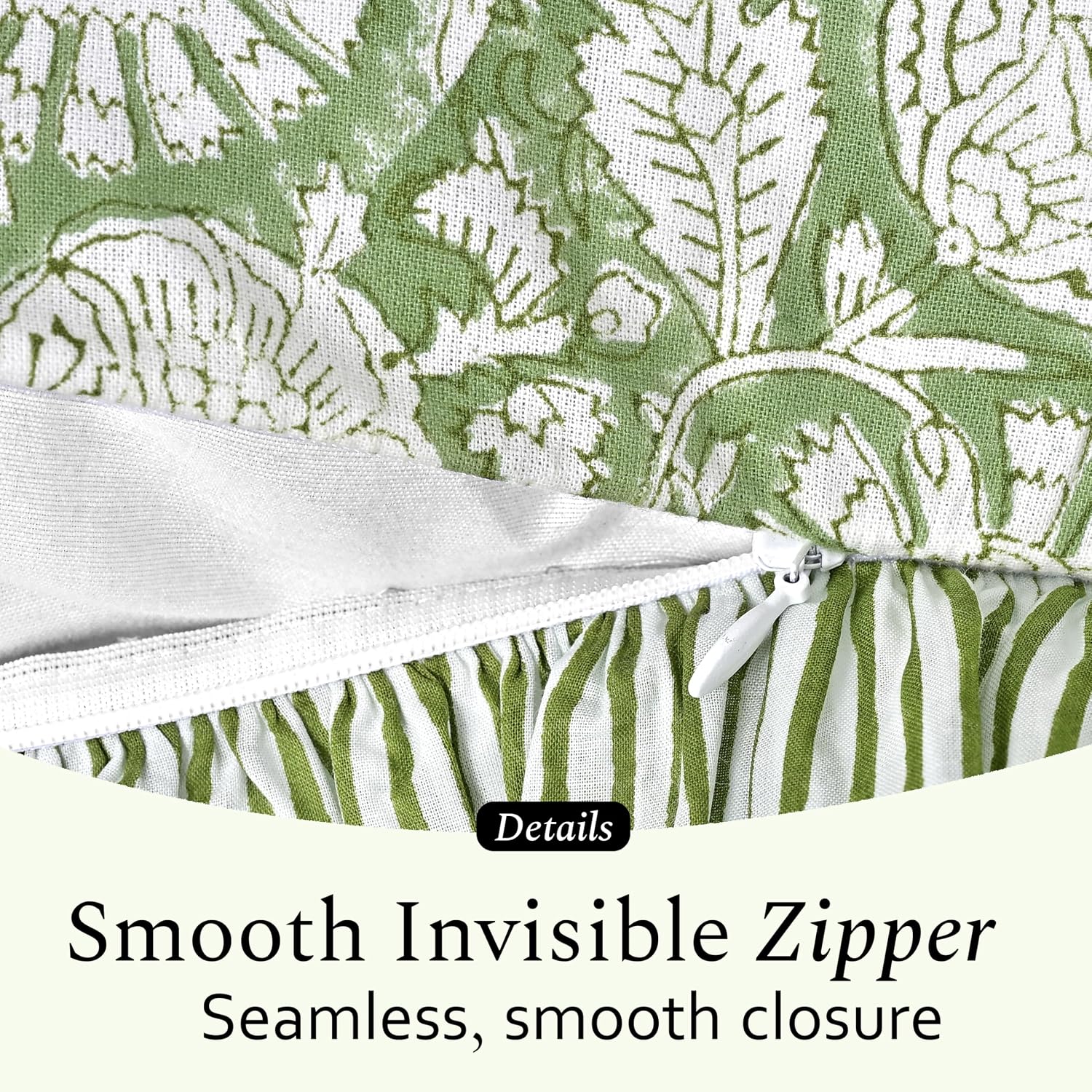 Olive Bloom Ruffle Long Pillow Cover 1 Pack